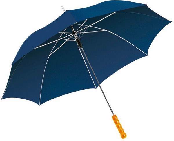 Obrázky: Automatický dáždnik s drev.rukoväťou, modrá, Obrázok 1
