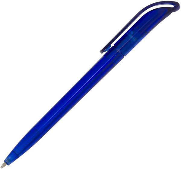 Obrázky: Transparentné guličkové pero HELA, modrá