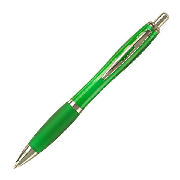 Obrázky: OKAY, guličkové pero, transparentná zelená
