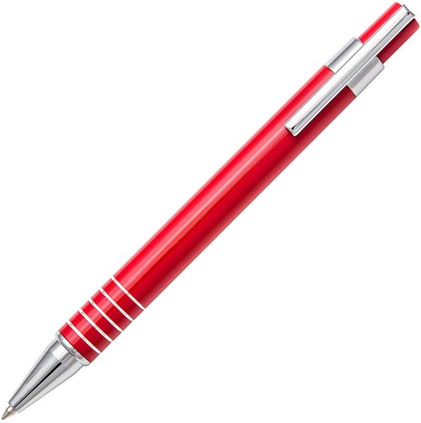 Obrázky: Červené hliníkové guličkové pero ELEN
