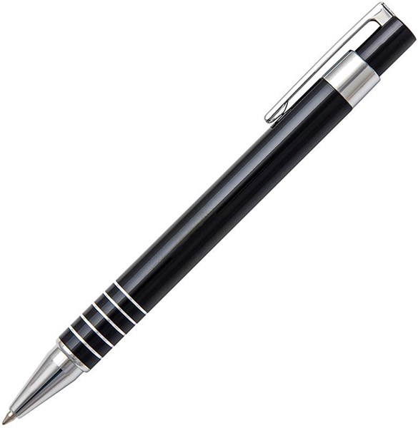 Obrázky: Čierne hliníkové guličkové pero ELEN