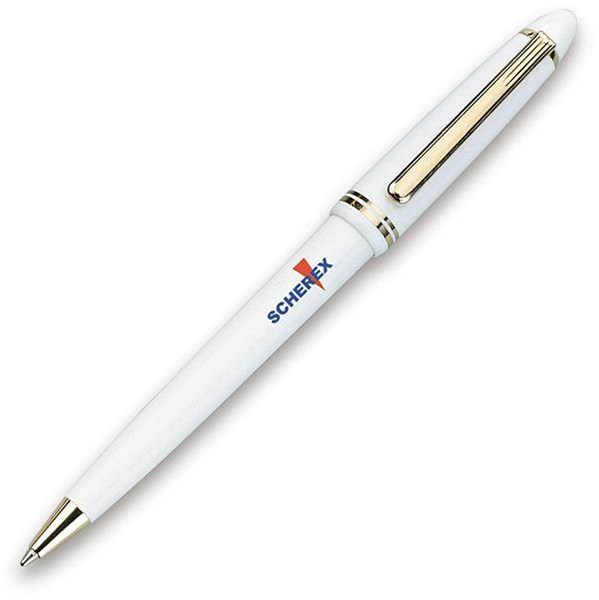 Obrázky: Guličkové pero, biela/zlatá