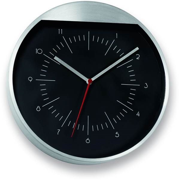 Obrázky: Nástenné hodiny s kovovým rámom, strieborná/čierna, Obrázok 3