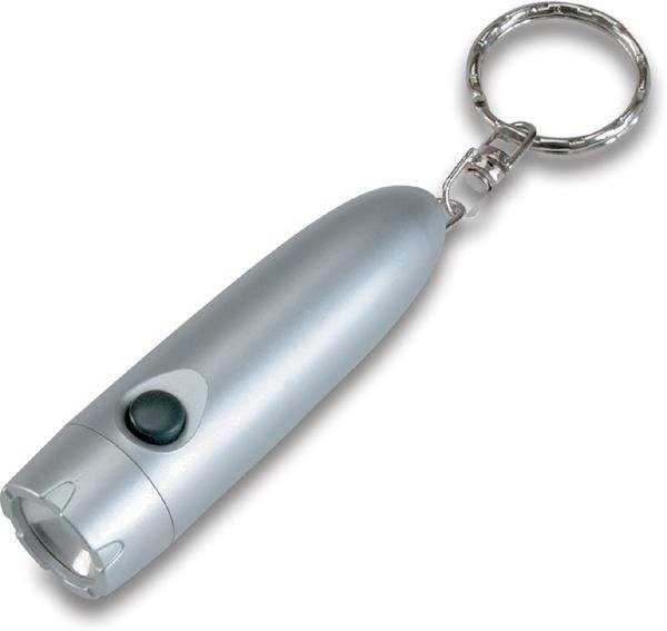 Obrázky: Mini baterka, prívesok na kľúče,strieborná, Obrázok 1