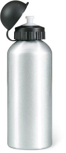Obrázky: Kovová fľaška - 600 ml, strieborná, Obrázok 1
