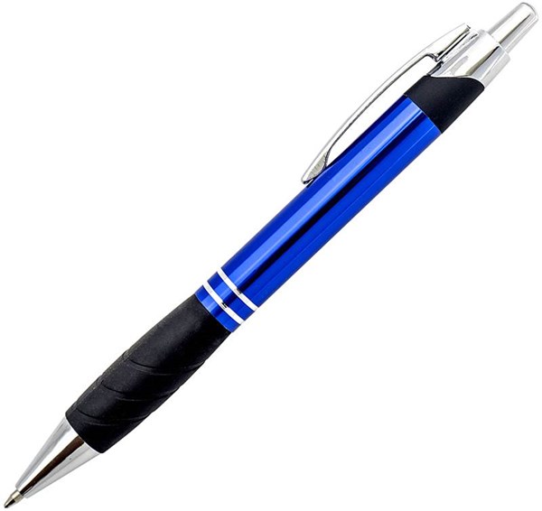 Obrázky: Modré kovové guličkové pero BIRD s gumou, Obrázok 1