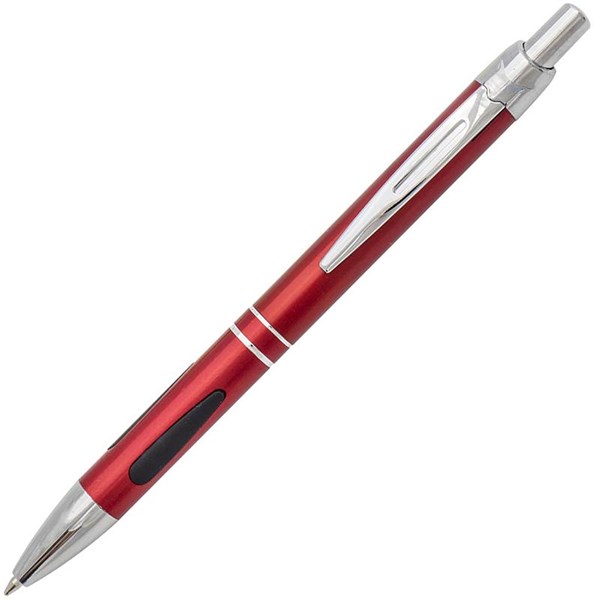 Obrázky: Červené guličkové pero ATUL PLUS,gumové doplnky, Obrázok 1