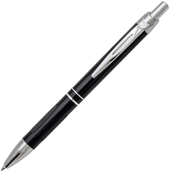 Obrázky: Čierne guličkové pero ATUL PLUS, gumové doplnky, Obrázok 1
