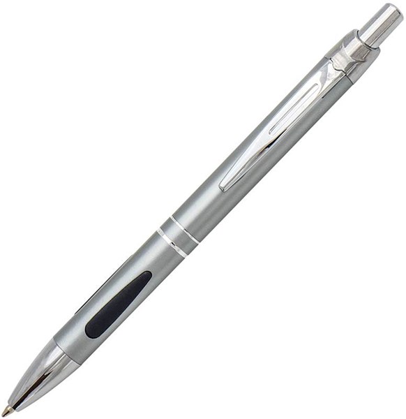 Obrázky: Šedé guličkové pero ATUL PLUS, gumové doplnky