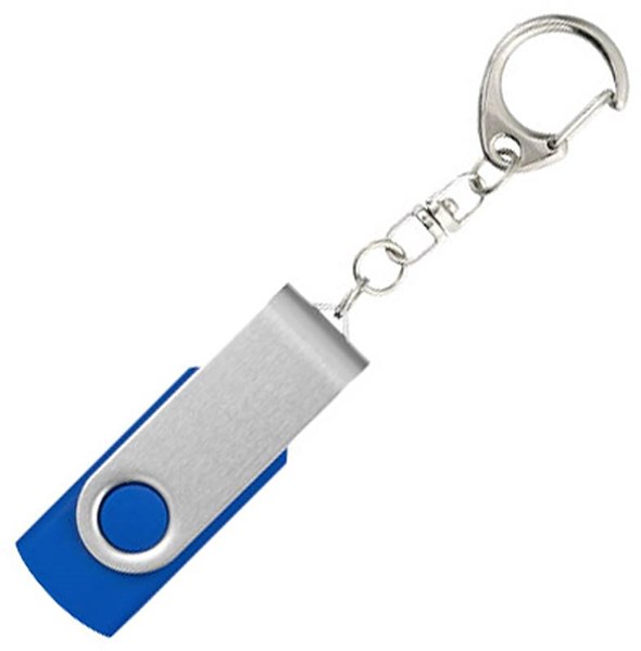 Obrázky: Twister strieb.-modrý USB flash disk,prívesok,16GB, Obrázok 2