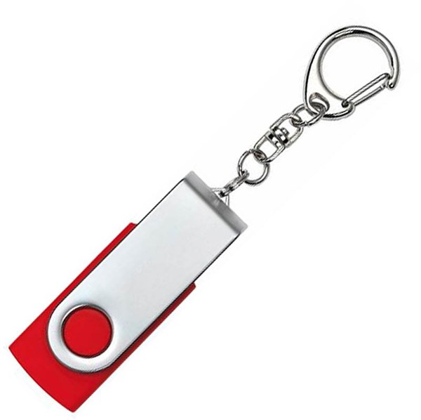 Obrázky: Twister str.-červený USB flash disk,prívesok,16GB