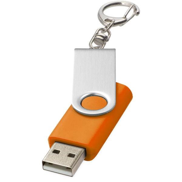 Obrázky: Twister str.-oranžový USB flash disk,prívesok,1GB