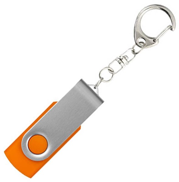 Obrázky: Twister str.-oranžový USB flash disk,prívesok,2GB, Obrázok 3