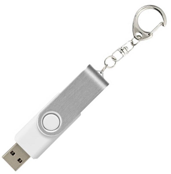 Obrázky: Twister str.- biely USB flash disk,prívesok,16GB, Obrázok 1