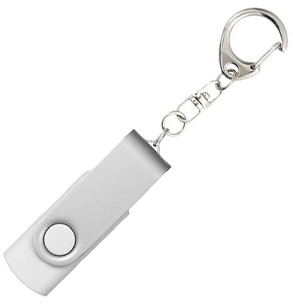 Obrázky: Twister str.- biely USB flash disk,prívesok,2GB, Obrázok 2