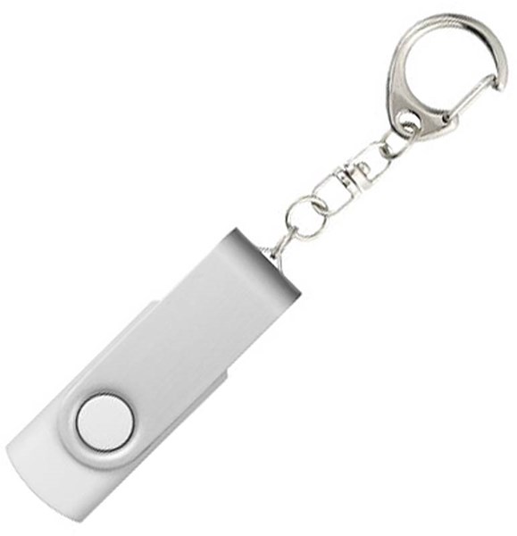 Obrázky: Twister strieb.-biely USB flash disk,prívesok,32GB, Obrázok 3