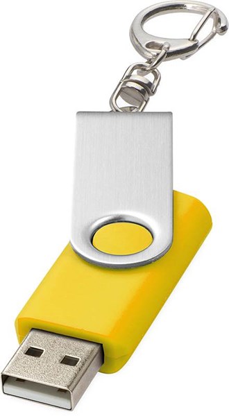 Obrázky: Twister strieb.-žltý USB flash disk,prívesok,2GB, Obrázok 3