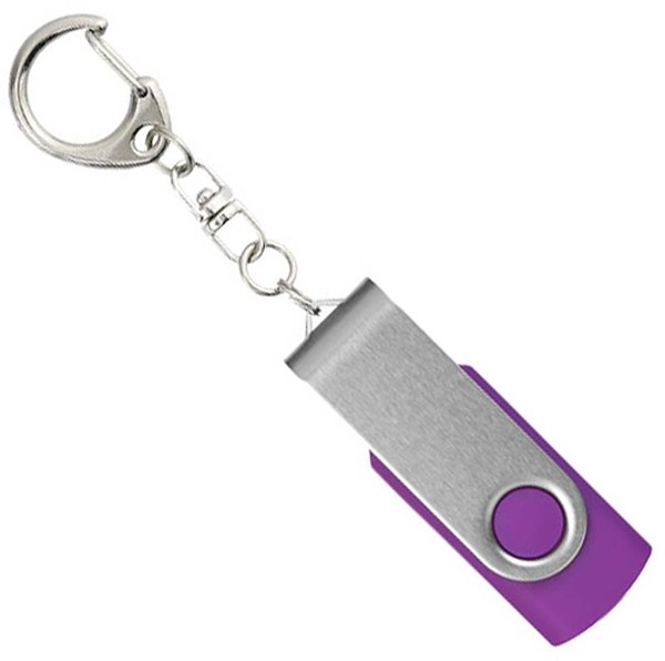 Obrázky: Twister str.-fialový USB flash disk,prívesok,2GB