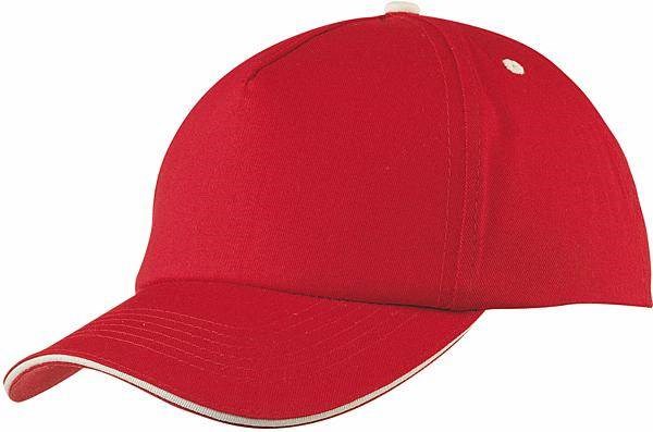 Obrázky: Červená čiapka s nízkym profilom, sendvičový šilt