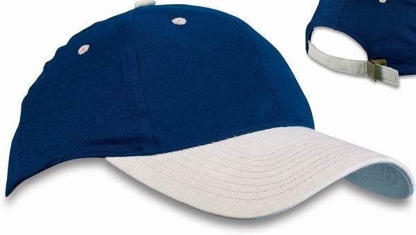 Obrázky: Šesťdielna čiapka s prírodným šiltom, modrá