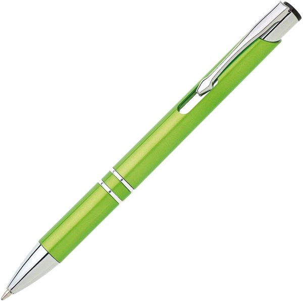 Obrázky: Svetlozelené plastové guličkové pero JOLA,modrá n
