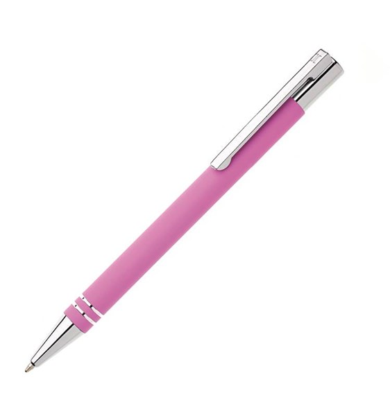 Obrázky: Ružové kovové guličkové pero v tubuse
