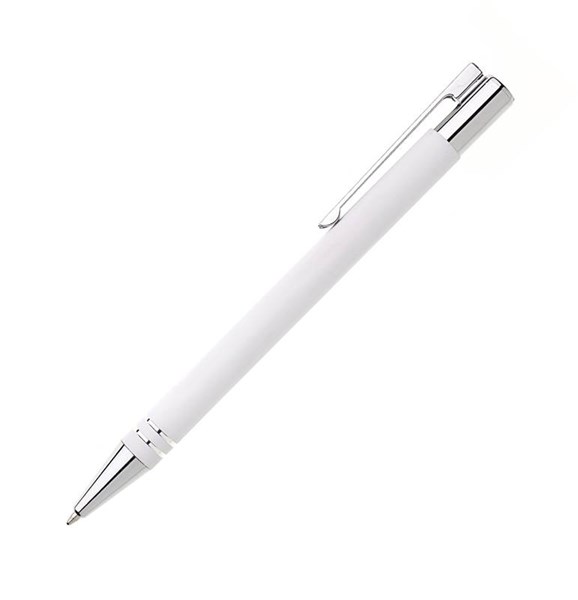 Obrázky: Biele kovové guličkové pero v tubuse, Obrázok 2
