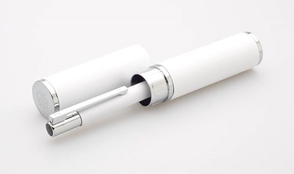 Obrázky: Biele kovové guličkové pero v tubuse, Obrázok 4