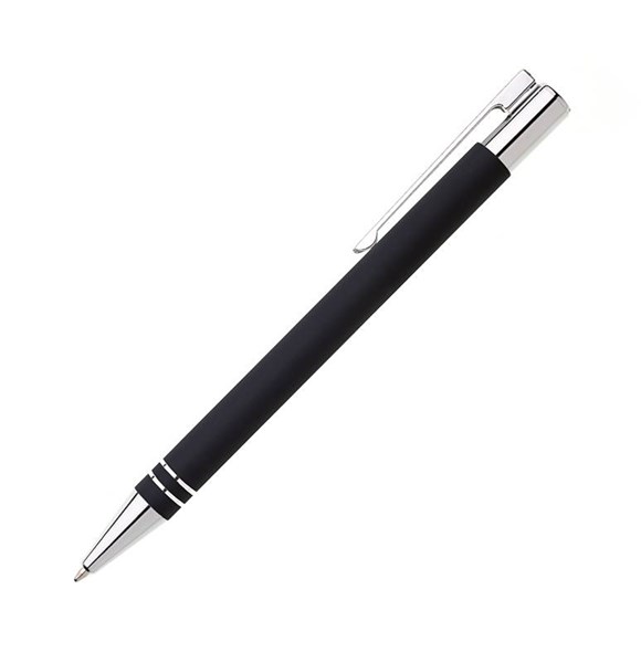 Obrázky: Čierne kovové guličkové pero v tubuse, Obrázok 1