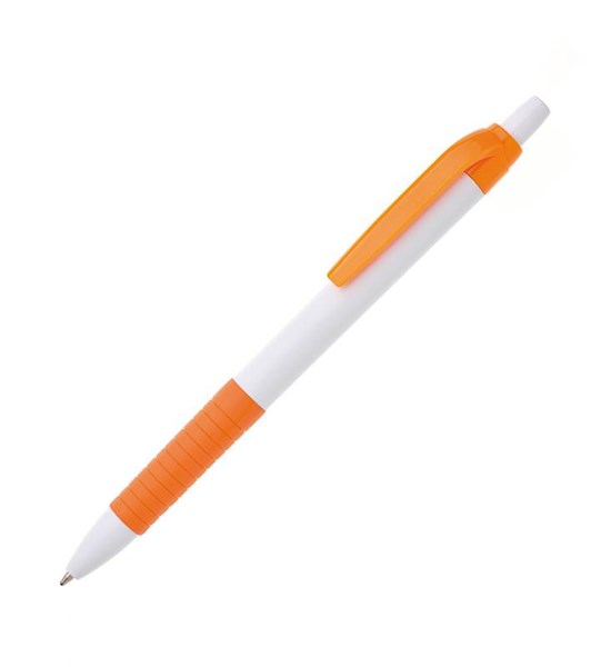 Obrázky: Guličkové pero DENI, bielo-oranžové