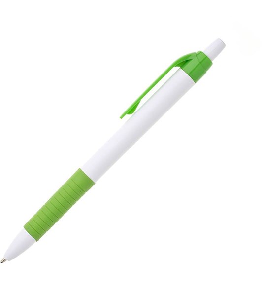 Obrázky: Guličkové pero DENI, bielo-zelené, Obrázok 1