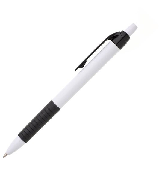 Obrázky: Guličkové pero DENI, bielo-čierne, Obrázok 1