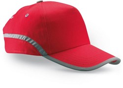 Obrázky: Baseballová čiapka s lemovaním, červená/šedá
