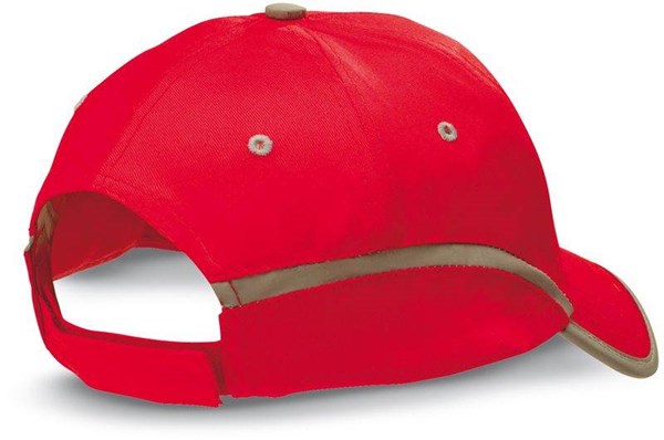 Obrázky: Baseballová čiapka s lemovaním, červená/šedá, Obrázok 2