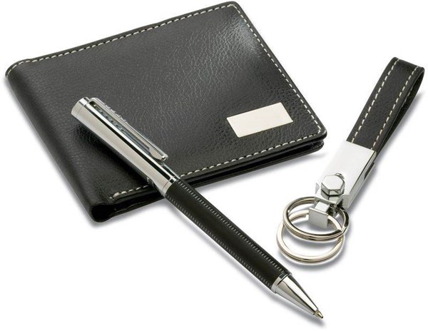 Obrázky: Darčeková sada, pero, prívesok, peňaženka, čierna, Obrázok 4
