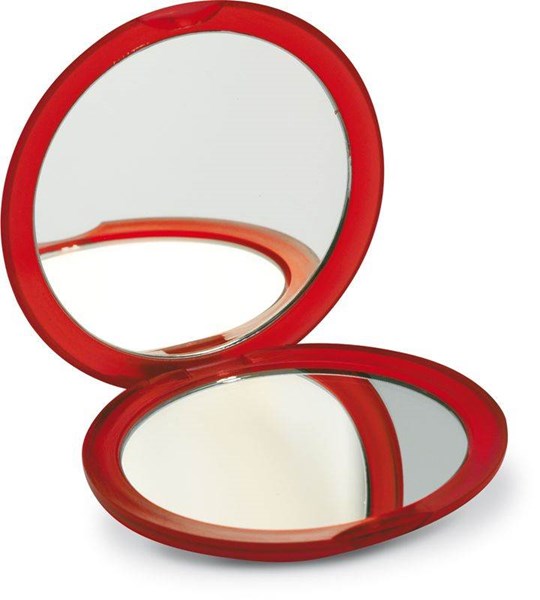 Obrázky: Transparentné dvojité kozmetické zrkadlo, červená, Obrázok 4