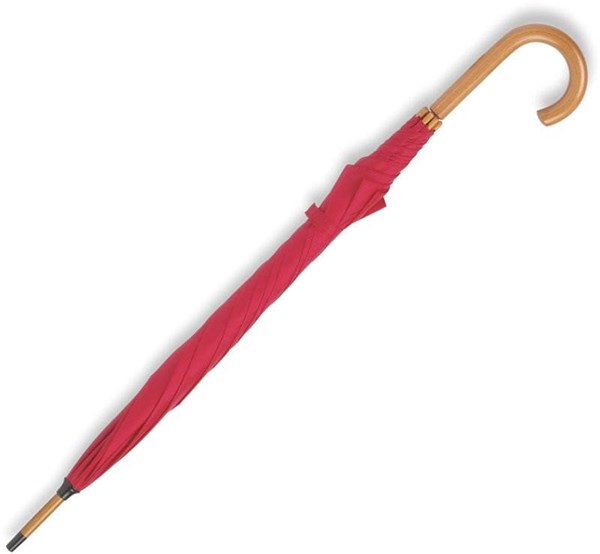 Obrázky: Klasický dáždnik s drevenou rúčkou, červená