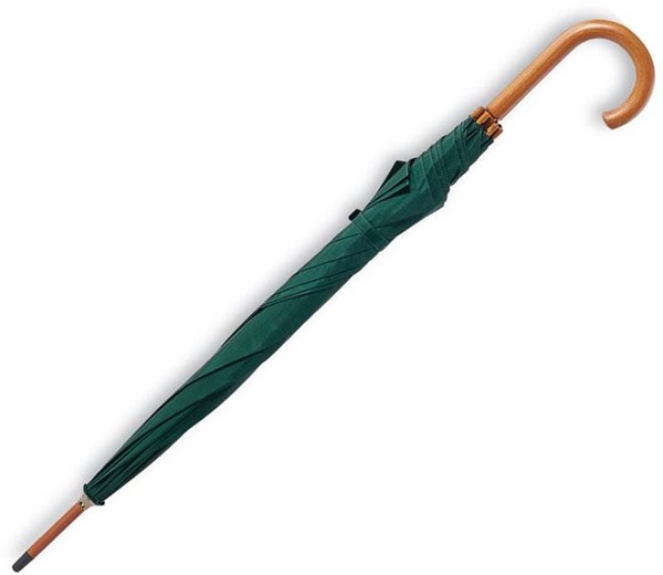 Obrázky: Klasický dáždnik s drevenou rúčkou, zelená, Obrázok 1