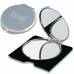 Obrázky: Hliníkové matné kozmetické zrkadielko, strieborná
