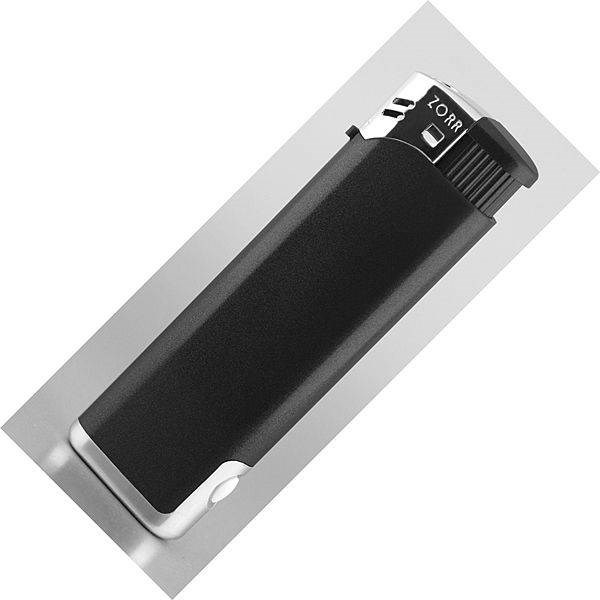 Obrázky: Plniteľný zapaľovač s LED svetlom, čierna