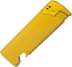 Obrázky: Plniteľný piezo zapaľovač s otvárakom, žltá
