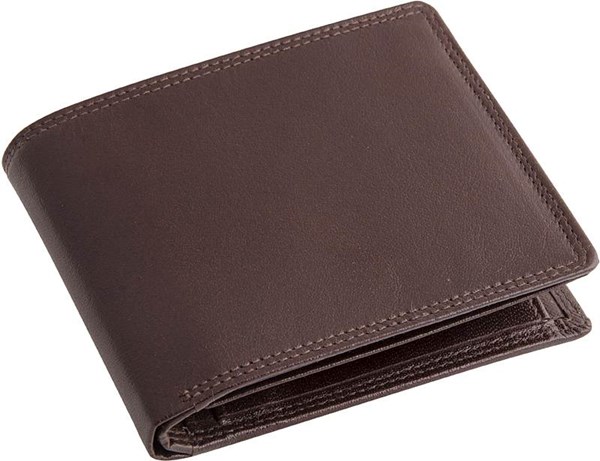 Obrázky: Pánska hnedá kožená peňaženka naležato, Obrázok 2