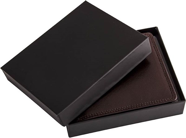 Obrázky: Pánska hnedá kožená peňaženka naležato, Obrázok 3