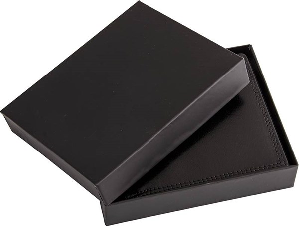 Obrázky: Pánska čierna kožená peňaženka naležato, Obrázok 3