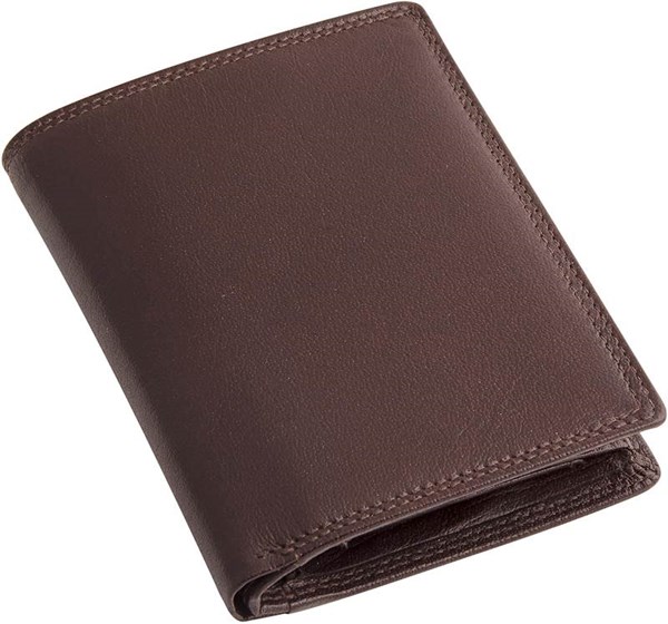 Obrázky: Pánska hnedá kožená peňaženka nastojato, Obrázok 2
