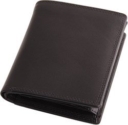 Obrázky: Pánska čierna kožená peňaženka nastojato