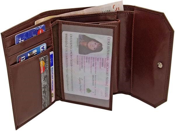 Obrázky: Dámska kožená peňaženka z luxusnej hnedej kože, Obrázok 3