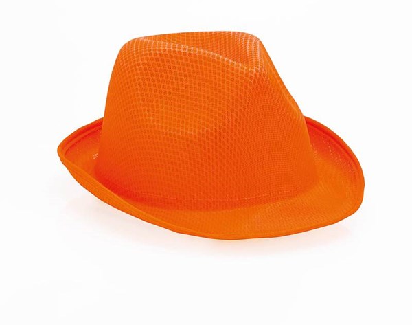Obrázky: Oranžový textilný unisex klobúk