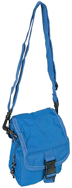 Obrázky: Modrá polyesterová cestovná taška s popruhom