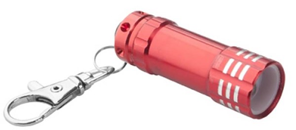 Obrázky: Hliníková LED minibaterka s karabínkou, červená